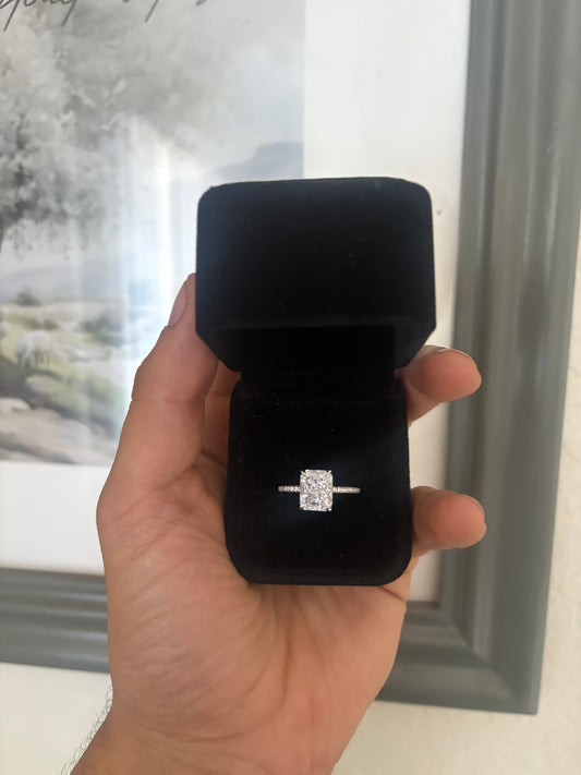 3ct Rectangle Solitaire Wedding Engagement Promise Ring