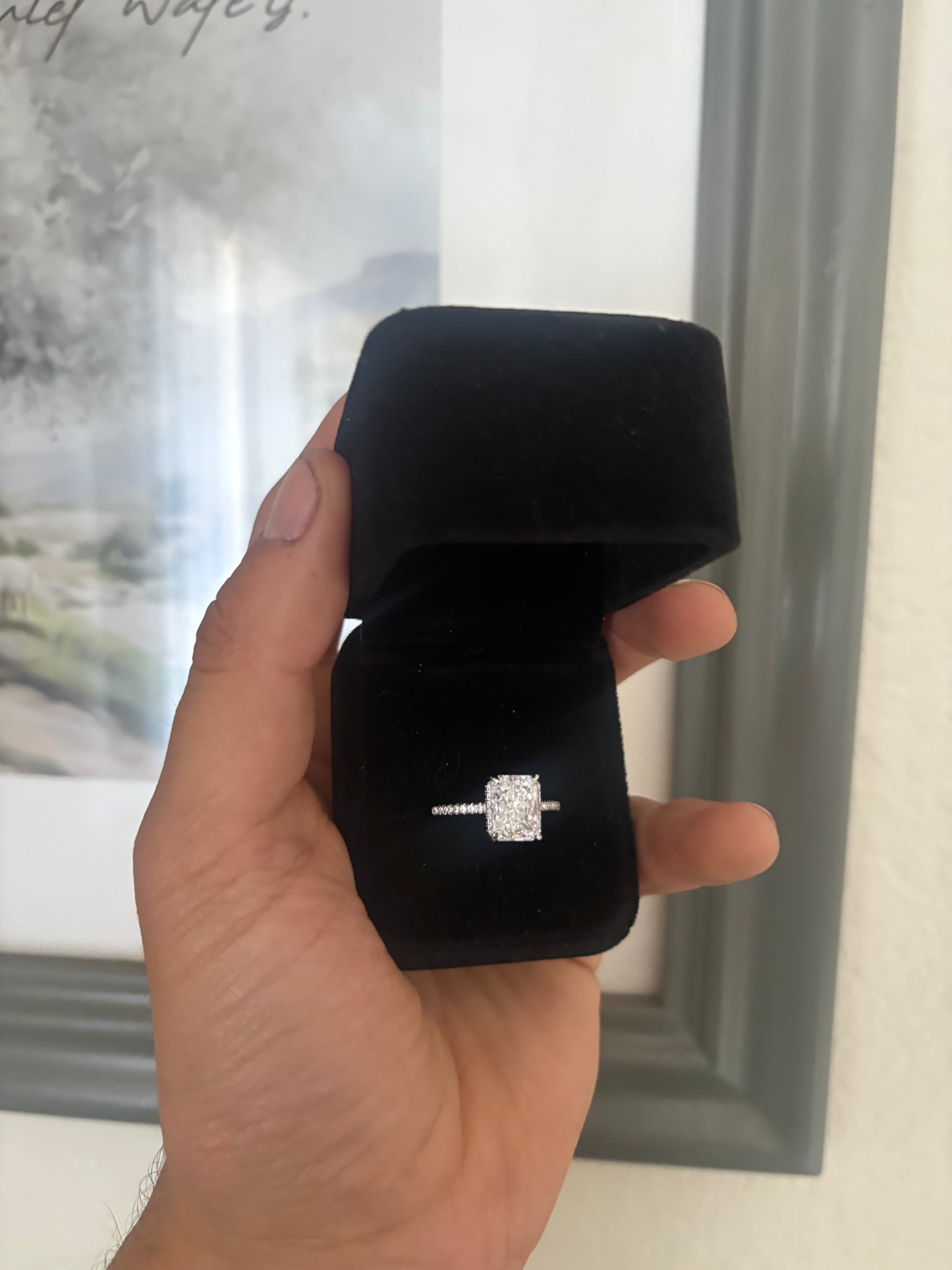 3ct Rectangle Solitaire Wedding Engagement Promise Ring