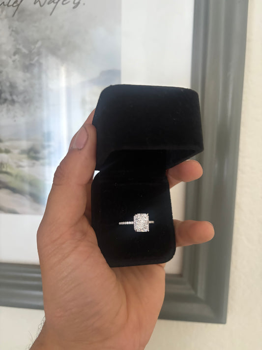 3ct Rectangle Solitaire Wedding Engagement Promise Ring
