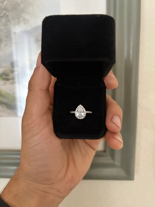 3ct Pear Cut Tear Drop Cut Wedding Ring Promise Ring